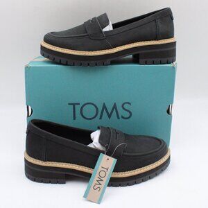 Toms Black Loafers with Tan Sole